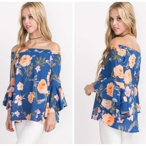 Off shoulder floral top